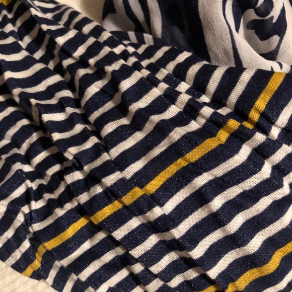 EXPRESS navy white and yellow infinity scarf - Picture 2 of 4